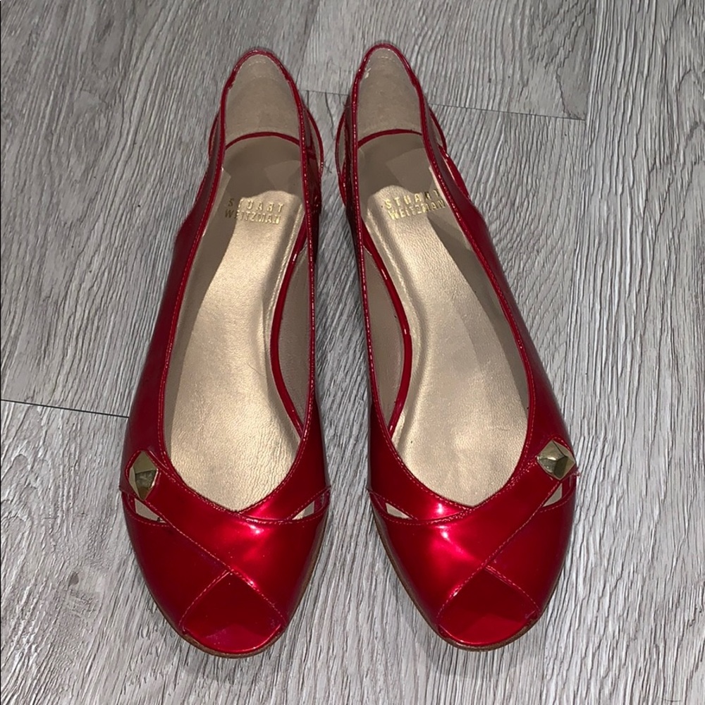 Stuart Weitzman peep toe flats